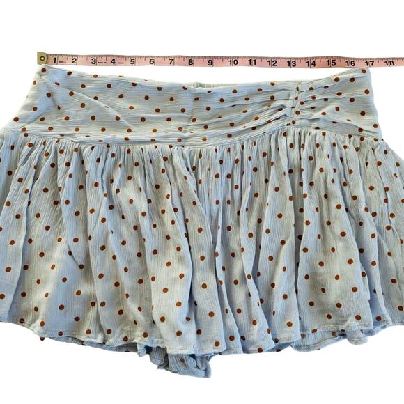 Free People Gobi Pleated Skort in Cornflower Blue Combo Polka Dot Size Large - Picture 6 of 10